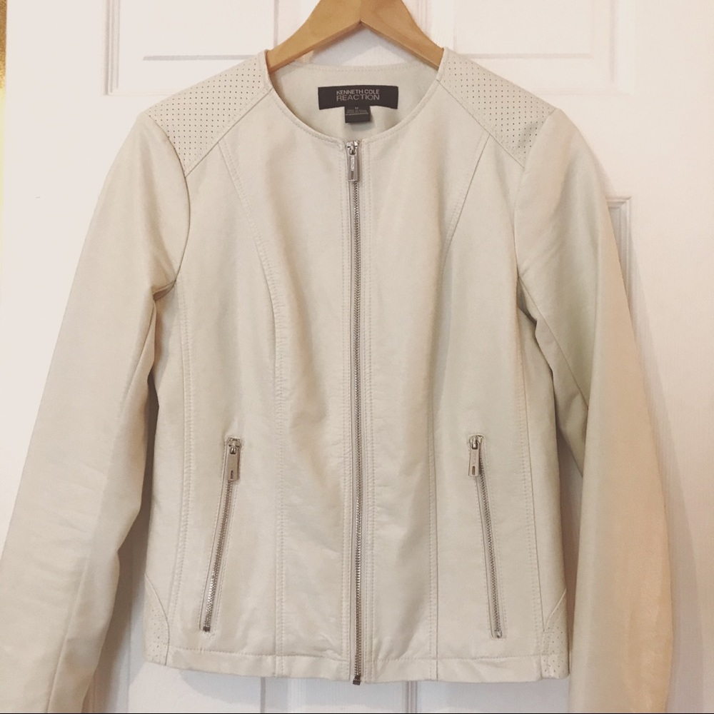 Kenneth Cole Faux Leather Moto Jacket
